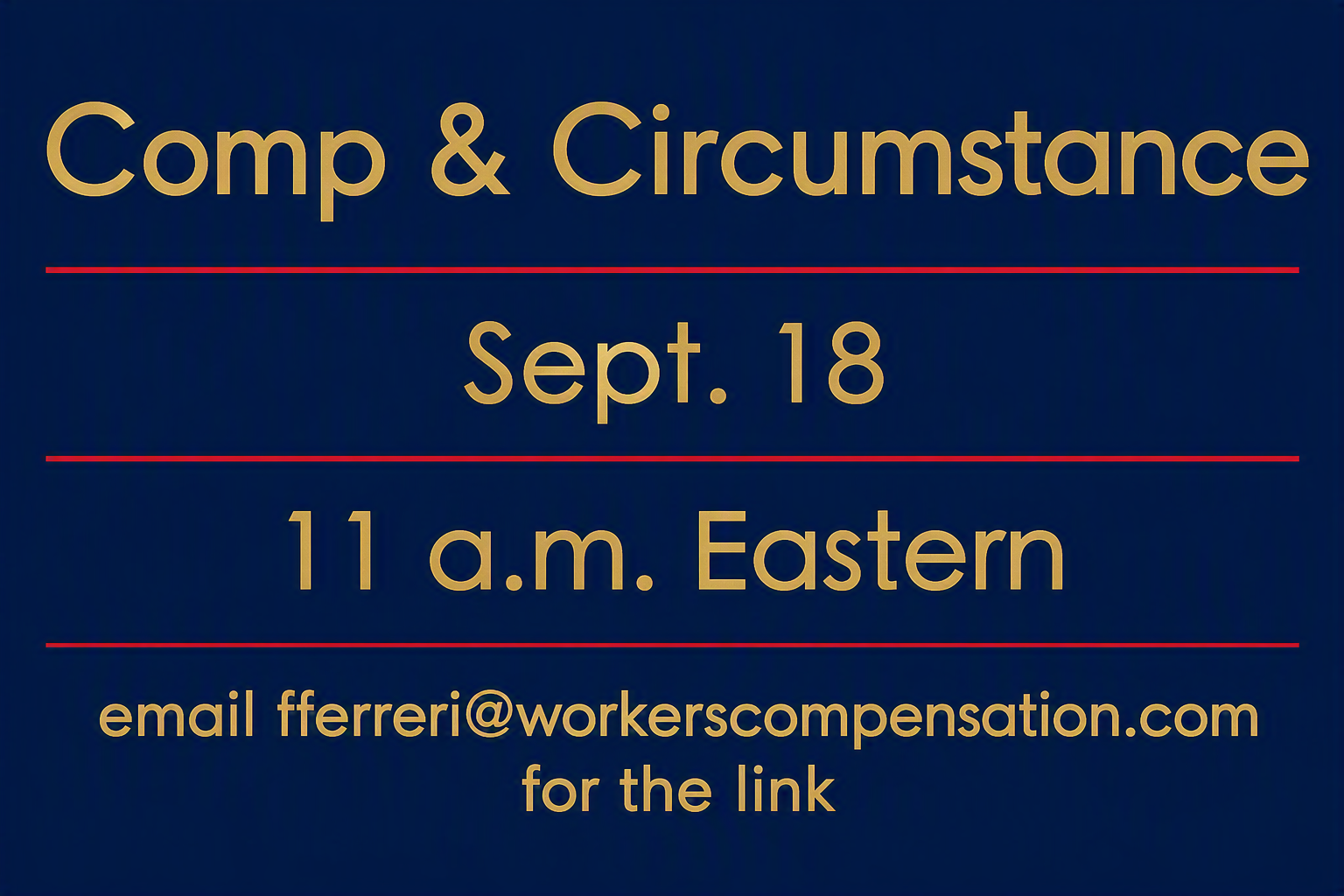 Comp & Circumstance: Sept. 18 at 11 a.m. Eastern
